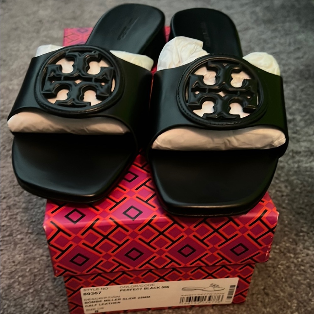 Tory Burch Black Slide Sandals